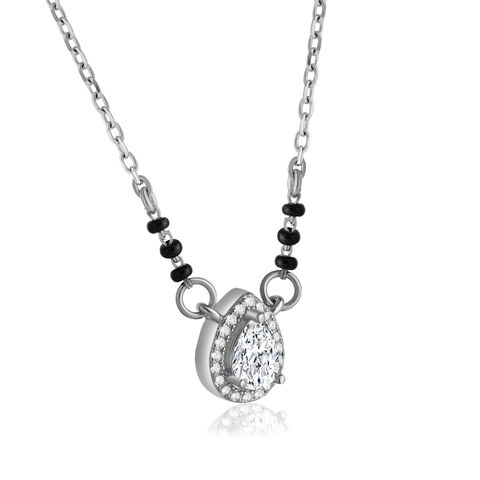 Reegalia Silver Mangalsutra Set with Solitaire Pendant.