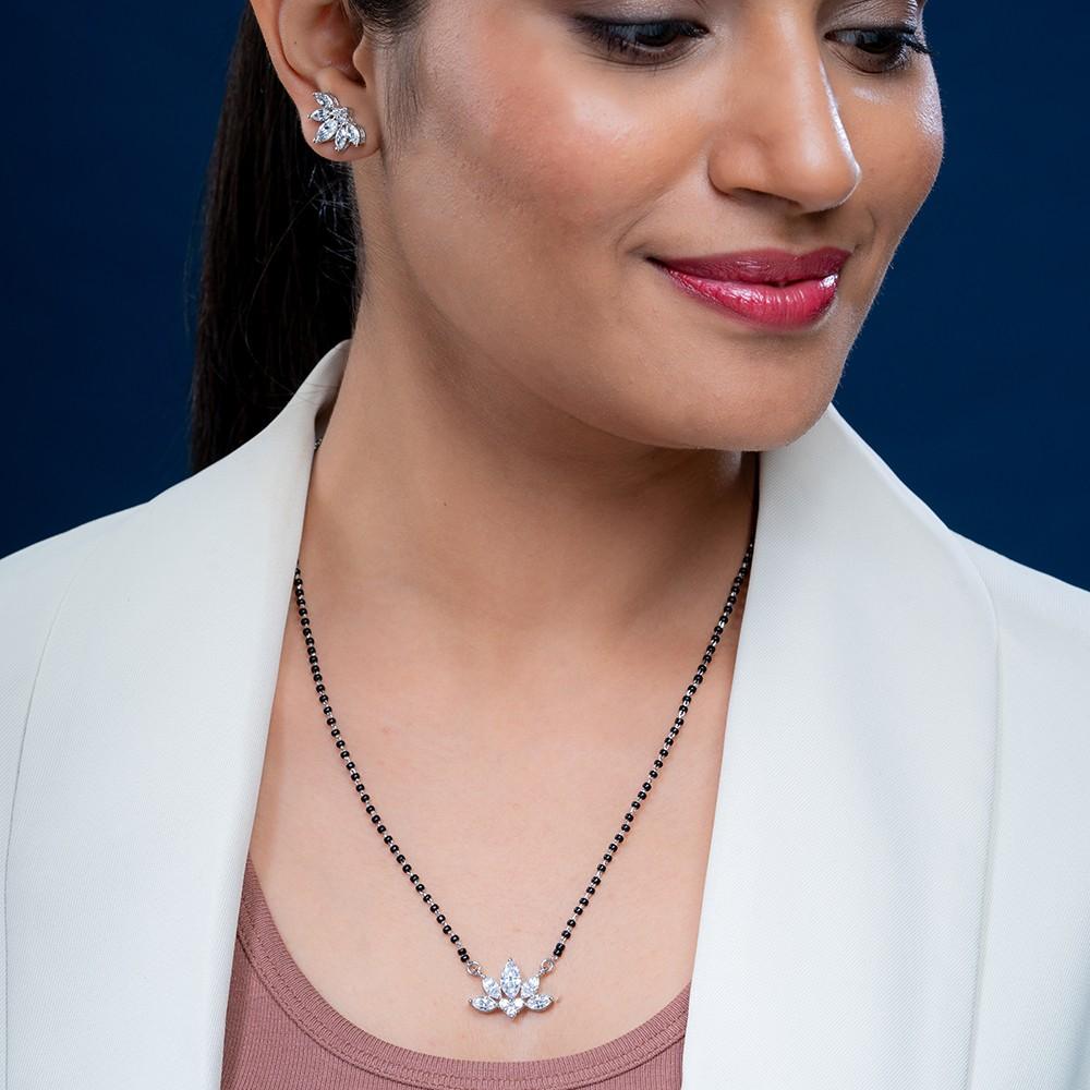 Lotus Radiance Mangalsutra Set – 925 Silver.