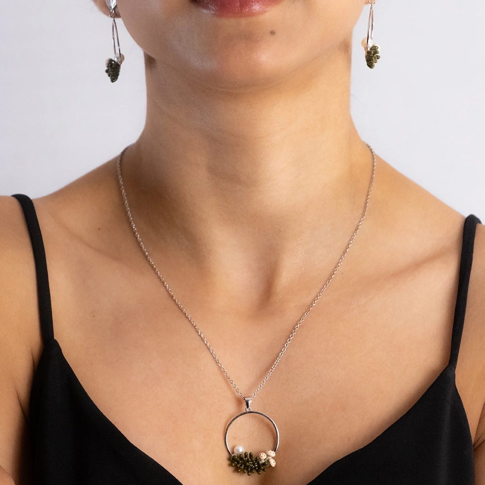 Reegalia Bloom Circle Set – 925 Silver Necklace & Earrings