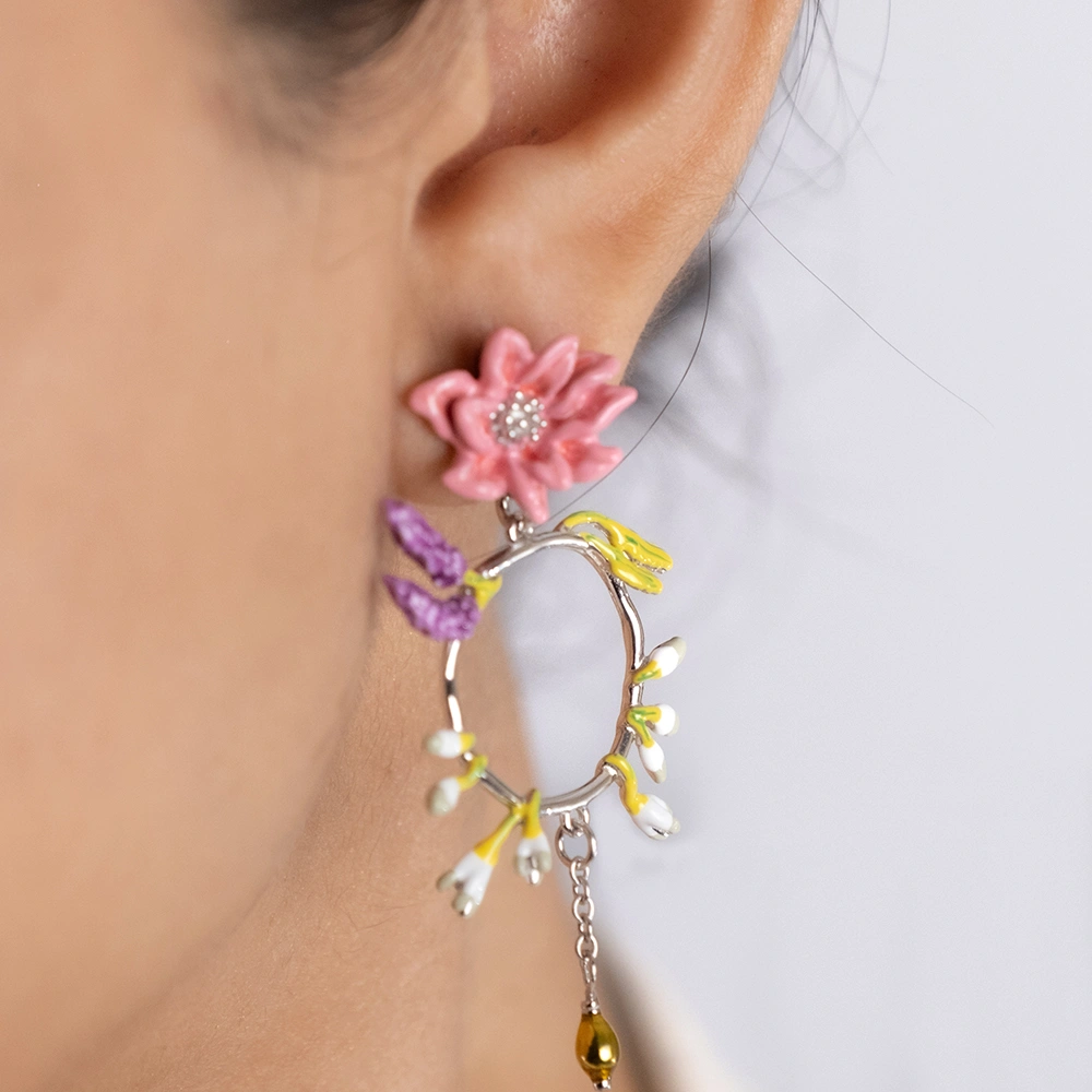Reegalia Spring Flight Set – 925 Silver Butterfly & Blossom Necklace and Earrings