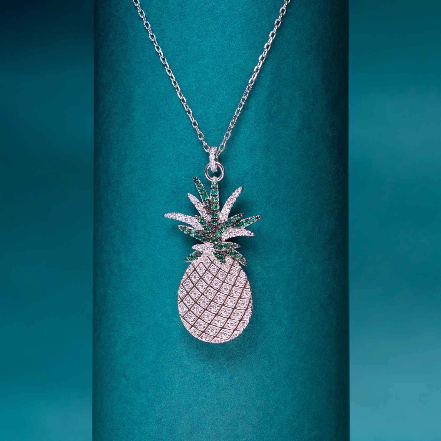 925 Sterling Silver Pineapple Pendant Necklace