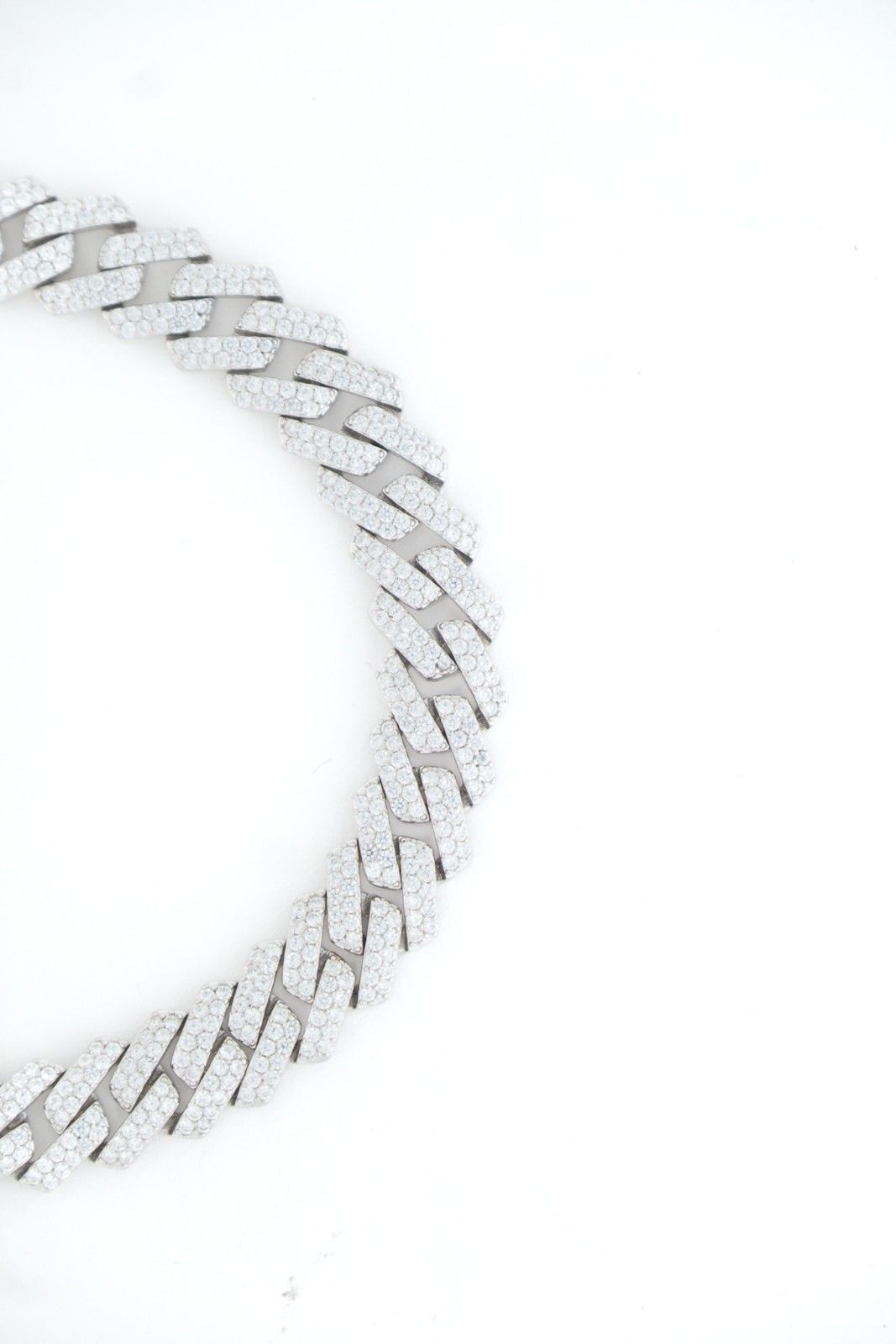 Reegalia Iced Cuban Link Bracelet – 925 Silver with CZ Detailing