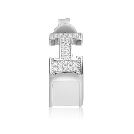 Reegalia Sparkling Hashtag Huggie Hoops – 925 Silver.