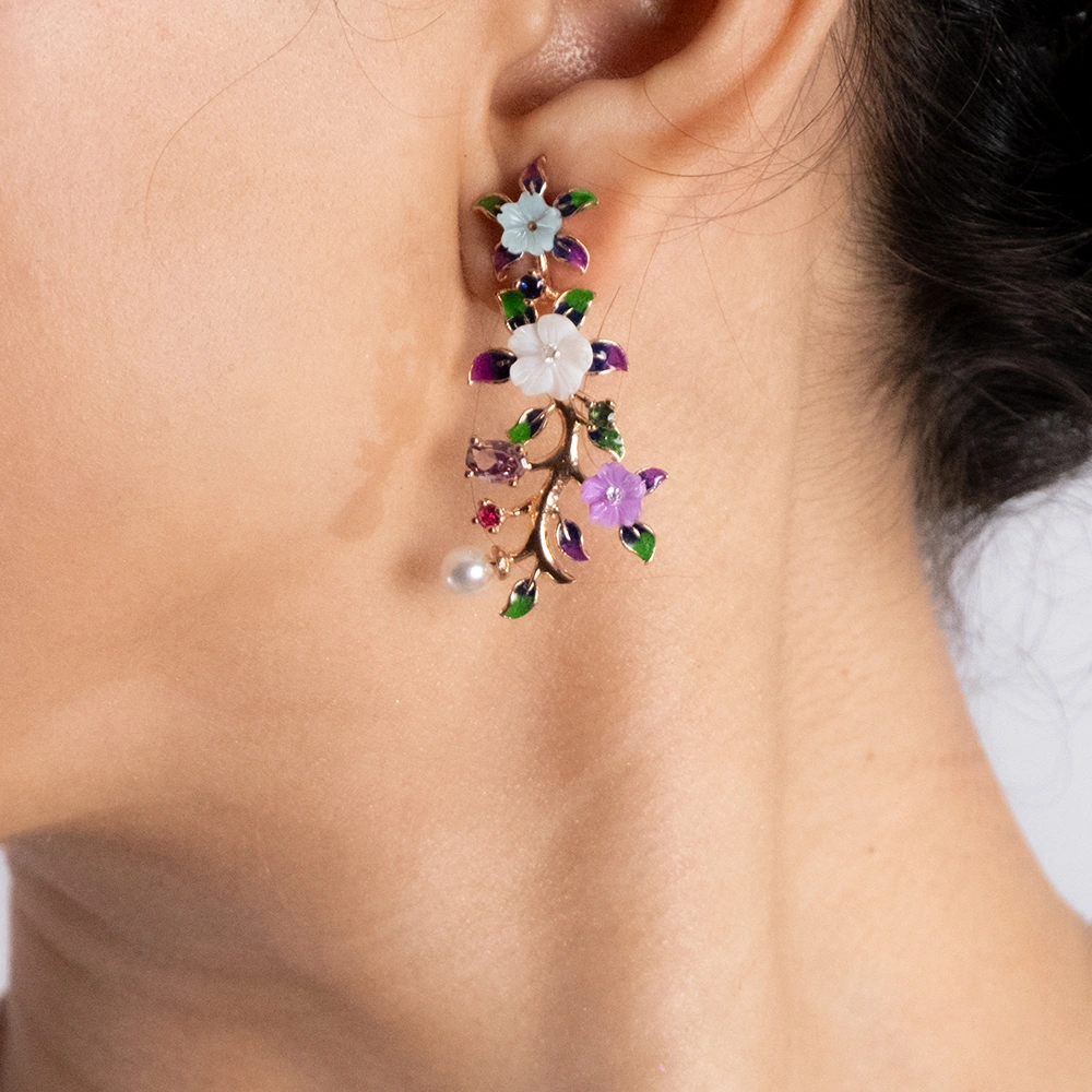Reegalia Blooming Garden Enamel Necklace Set