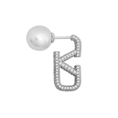 Reegalia SparkLite 925 Silver Pave Huggie Earrings.