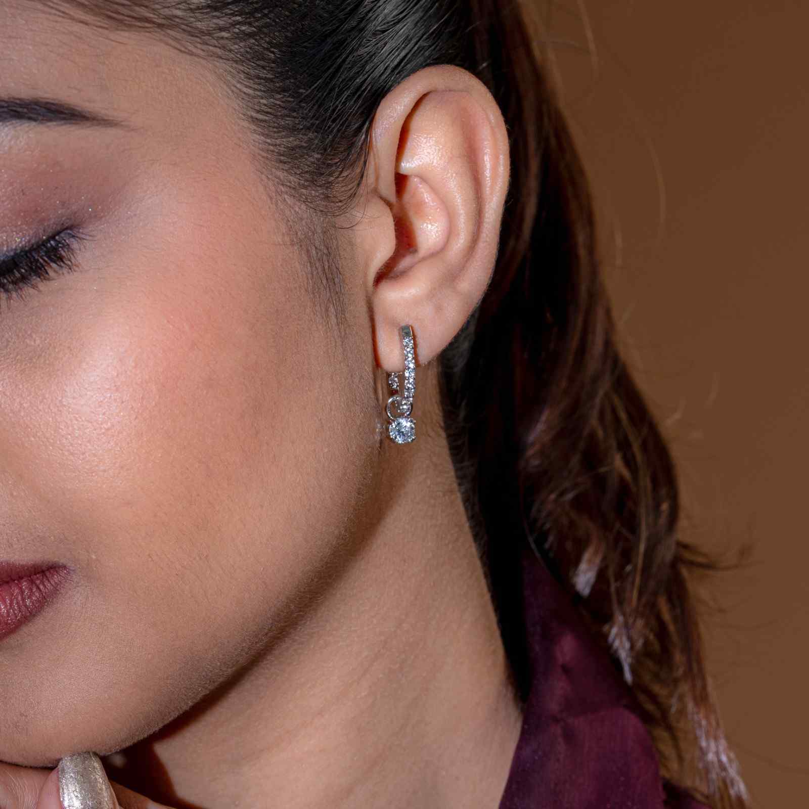 925 Sterling Silver Twisted Infinity Hoop Earrings