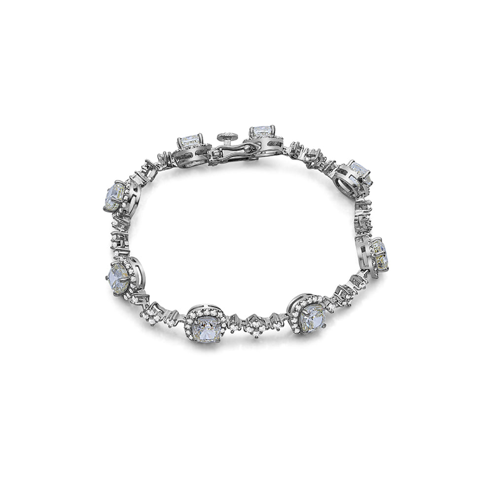 Sterling Silver Cushion Sparkle Bracelet