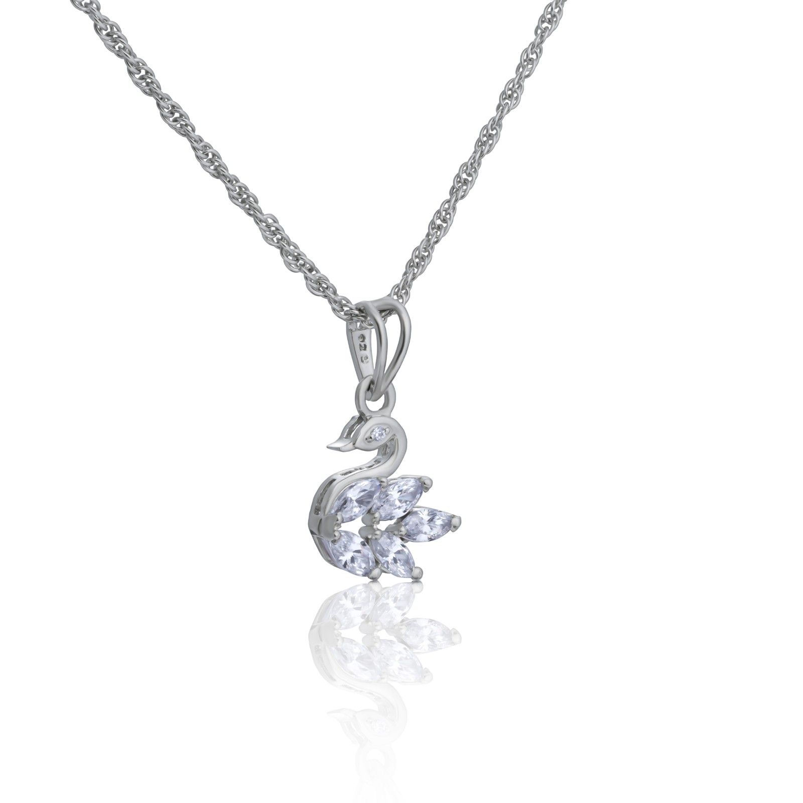 925 Sterling Silver Leaf Design Pendant Set with Earrings