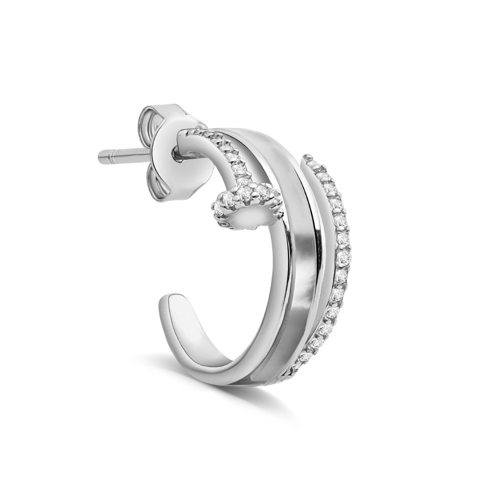 Reegalia Classic Curve Huggie Hoops in 925 Silver.