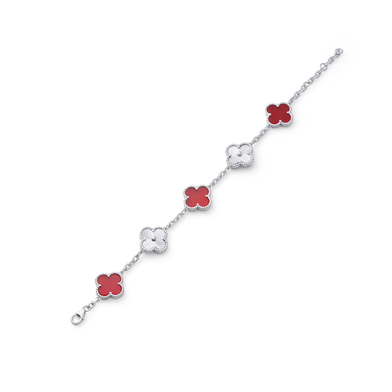 925 Sterling Silver Four-Leaf Clover Bracelet