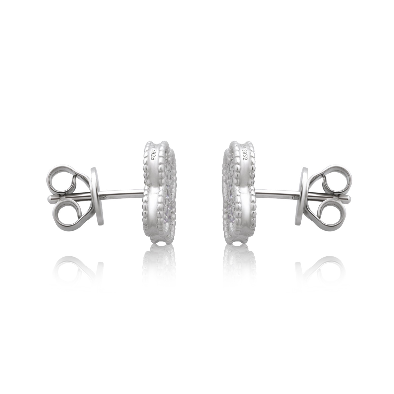 925 Sterling Silver Clover Stud Earrings