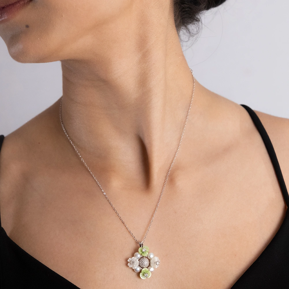 Reegalia Spring Bloom Set – 925 Silver Necklace & Earrings