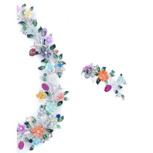 Blooming Garden Enamel Necklace Set