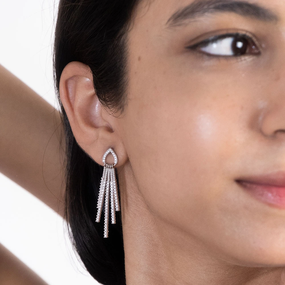 Radiant Cascade Earrings – 925 Silver