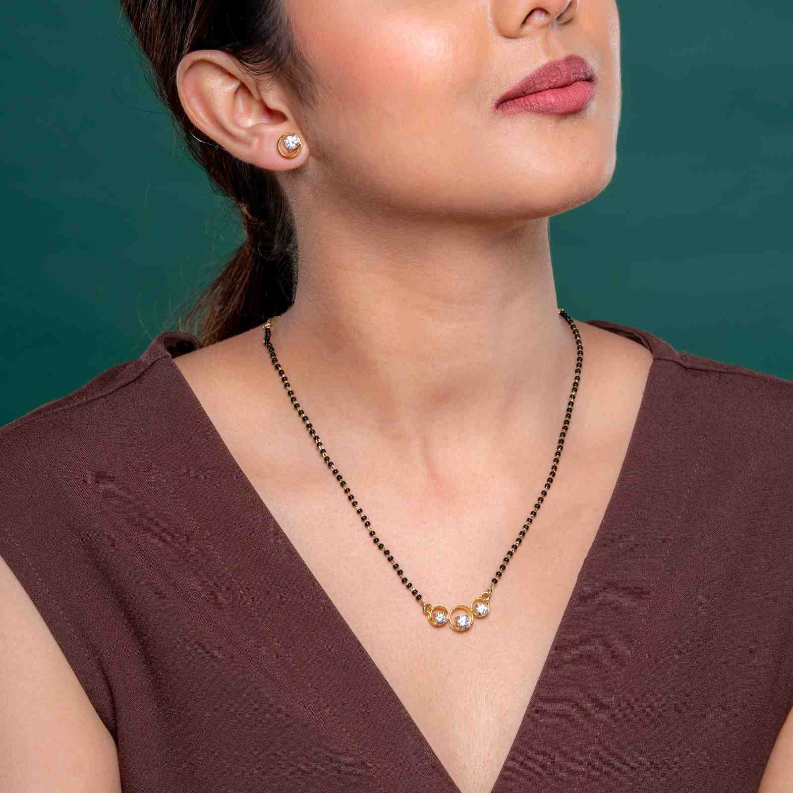 Reegalia Radiant Circles 925 Sterling Silver Mangalsutra Set