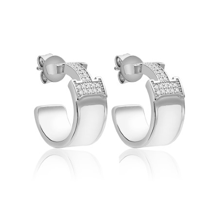 Reegalia Sparkling Hashtag Huggie Hoops – 925 Silver.