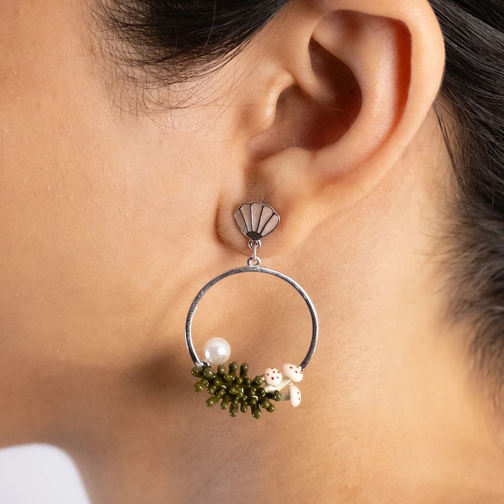 Reegalia Bloom Circle Set – 925 Silver Necklace & Earrings