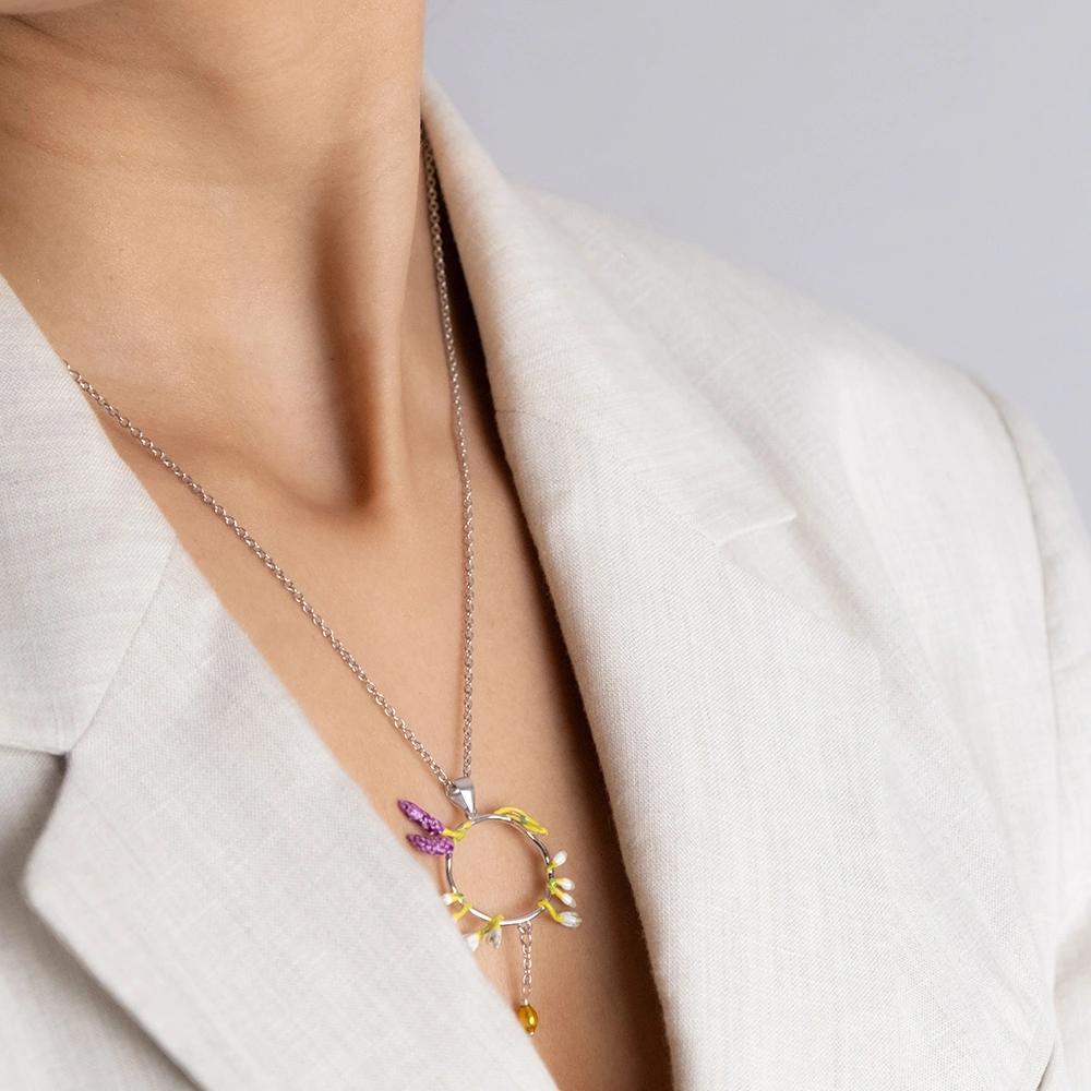 Reegalia Spring Flight Set – 925 Silver Butterfly & Blossom Necklace and Earrings