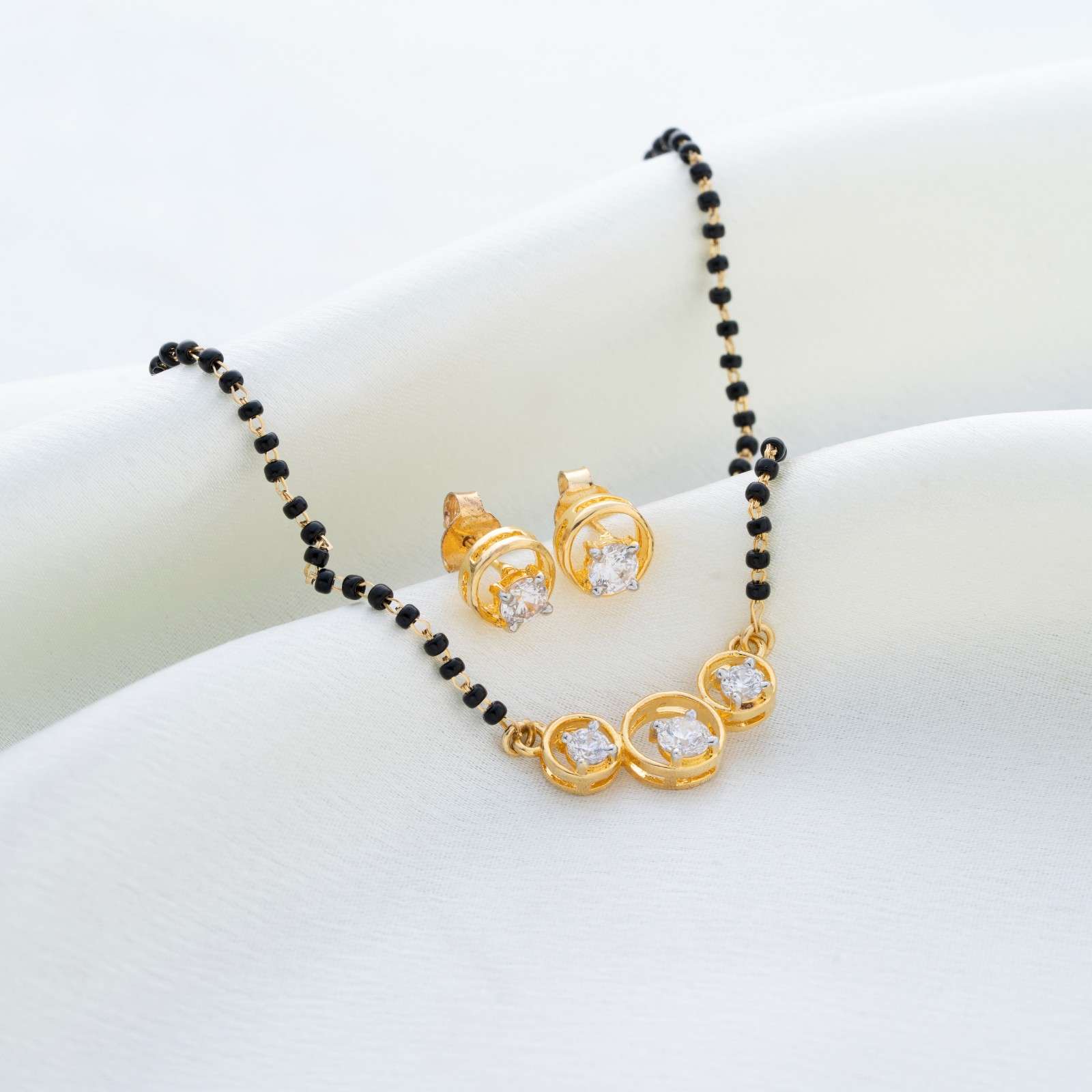 Reegalia Radiant Circles 925 Sterling Silver Mangalsutra Set