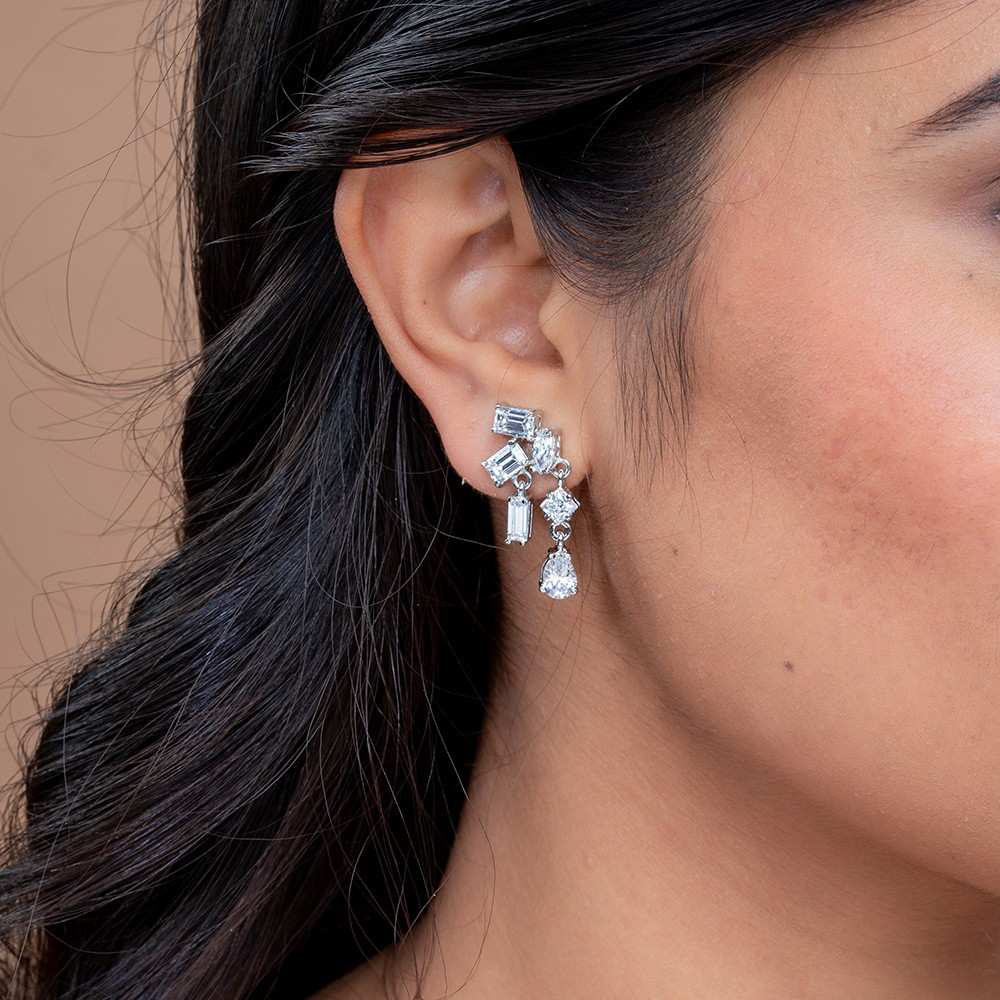 Reegalia Celestia Crystal Drop Earrings – 925 Silver.