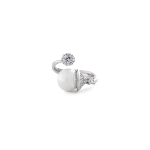 Reegalia Lumière Pearl 925 Silver Adjustable Ring