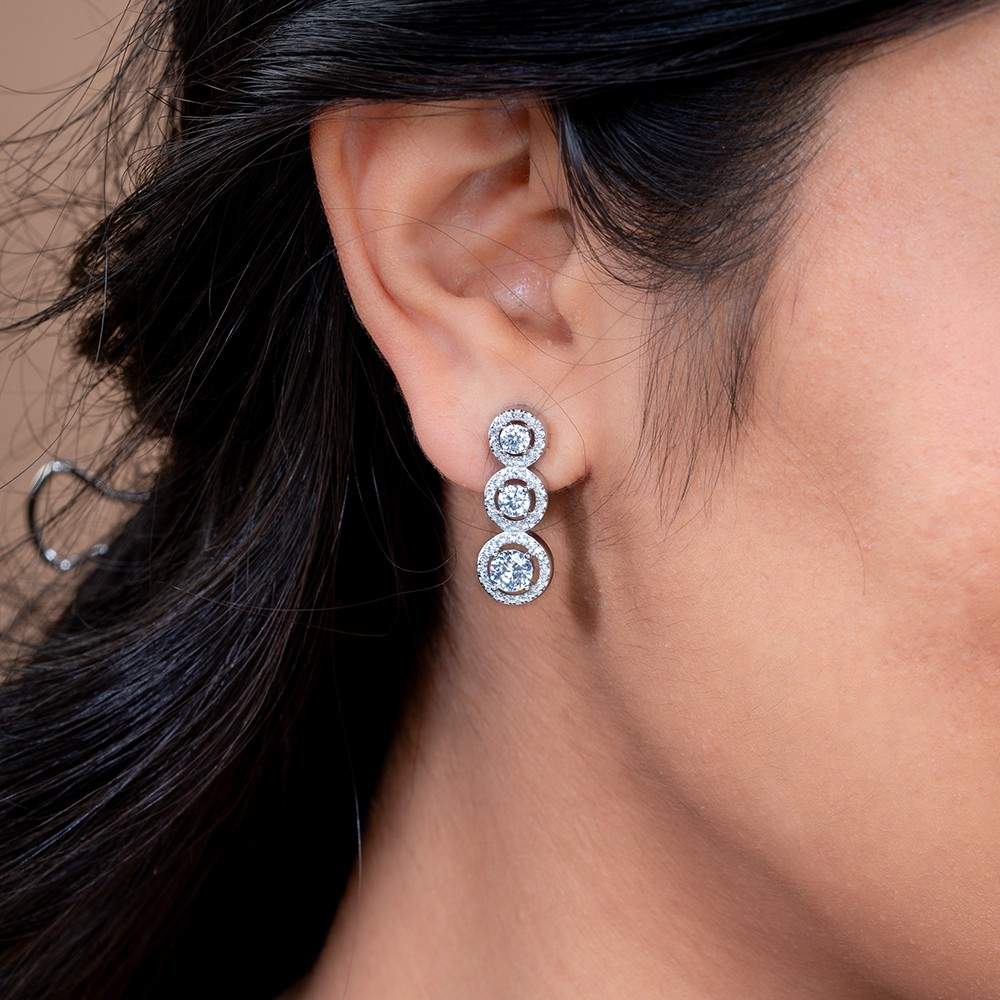 Sparkling Cascade Mangalsutra & Earring Set in 925 Silver.