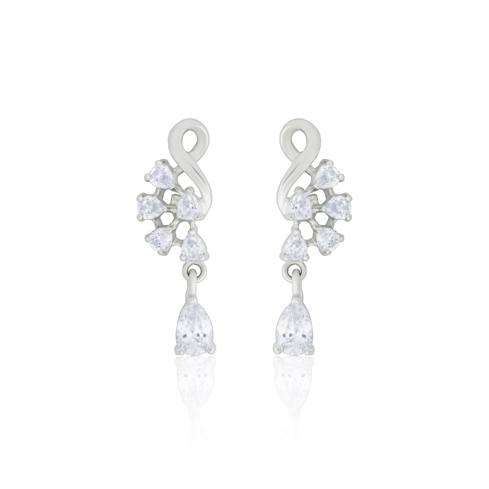 925 Sterling Silver Leaf Drop Pendant Set with Earrings