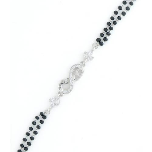 Infinity Design 925 Silver Hand Mangalsutra Bracelet