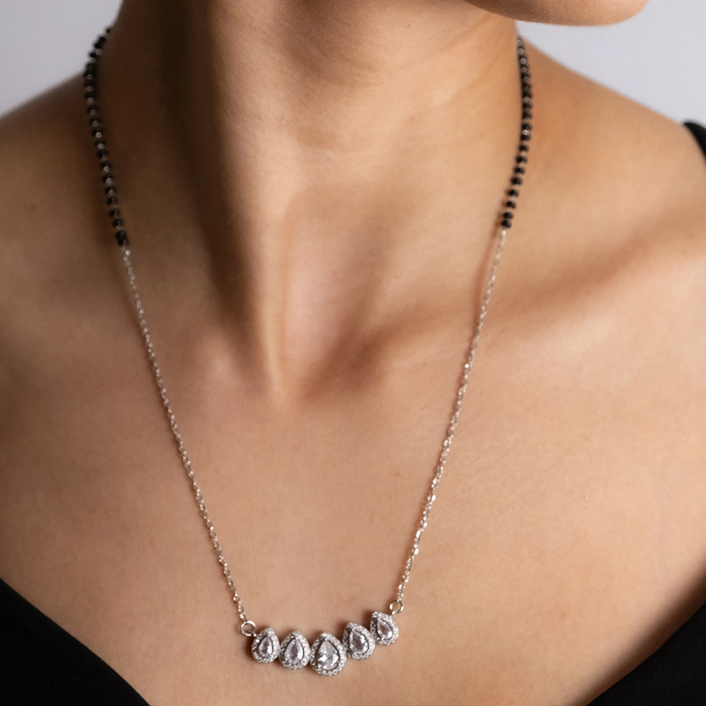 Reegalia Teardrop Elegance Mangalsutra Set – 925 Silver