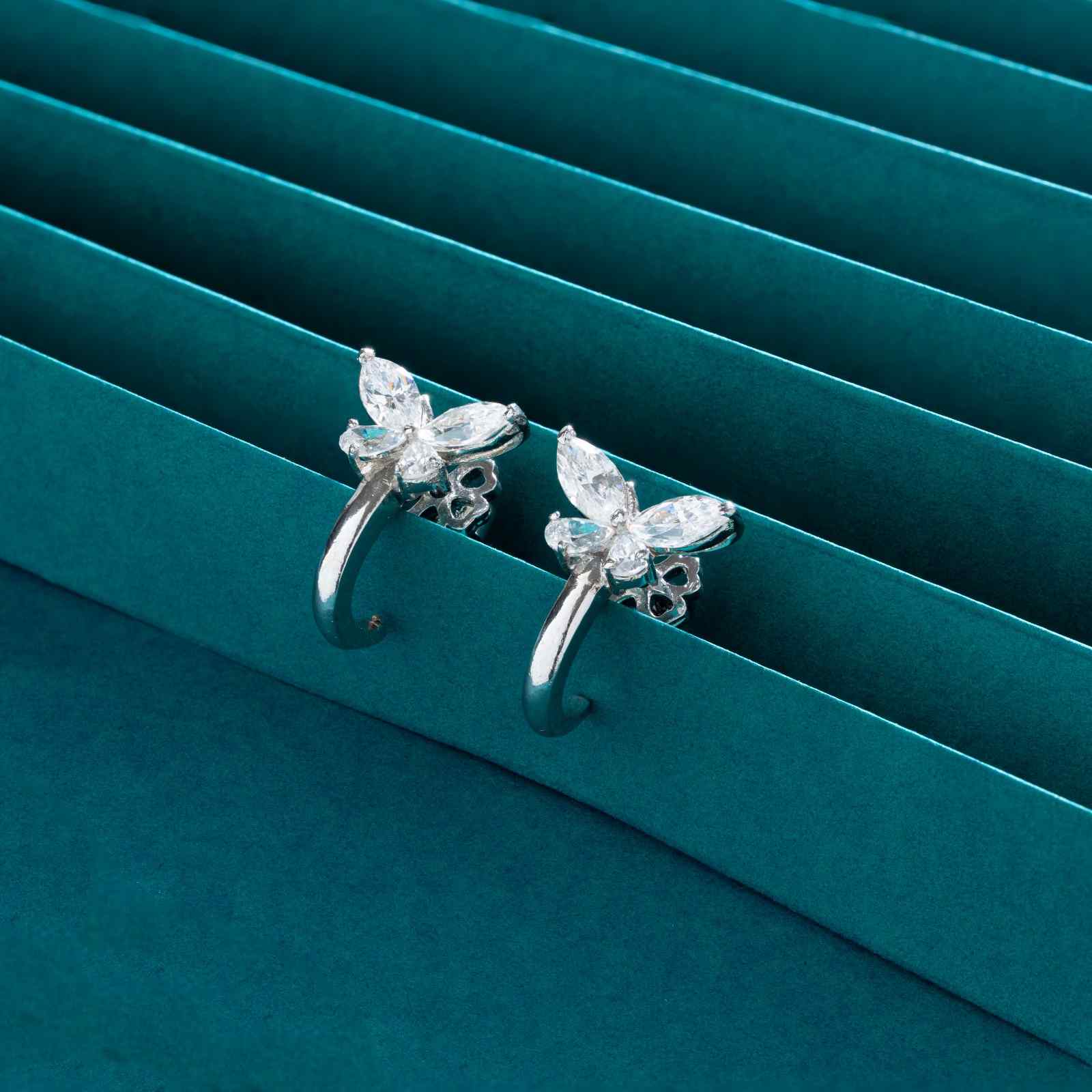 925 Sterling Silver Butterfly Wing Earrings