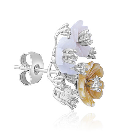 Blooming Charm 925 Silver Floral Jewelry Set.