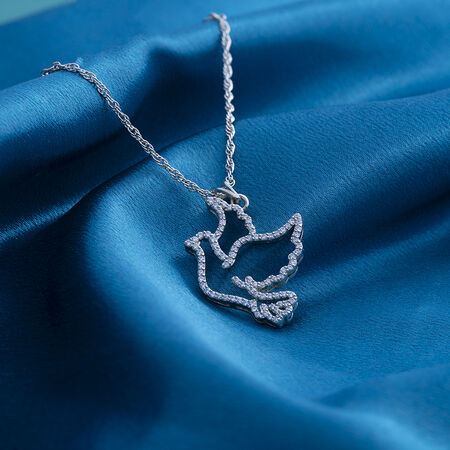 Reegalia PeaceDove 925 Silver Pendant Necklace.