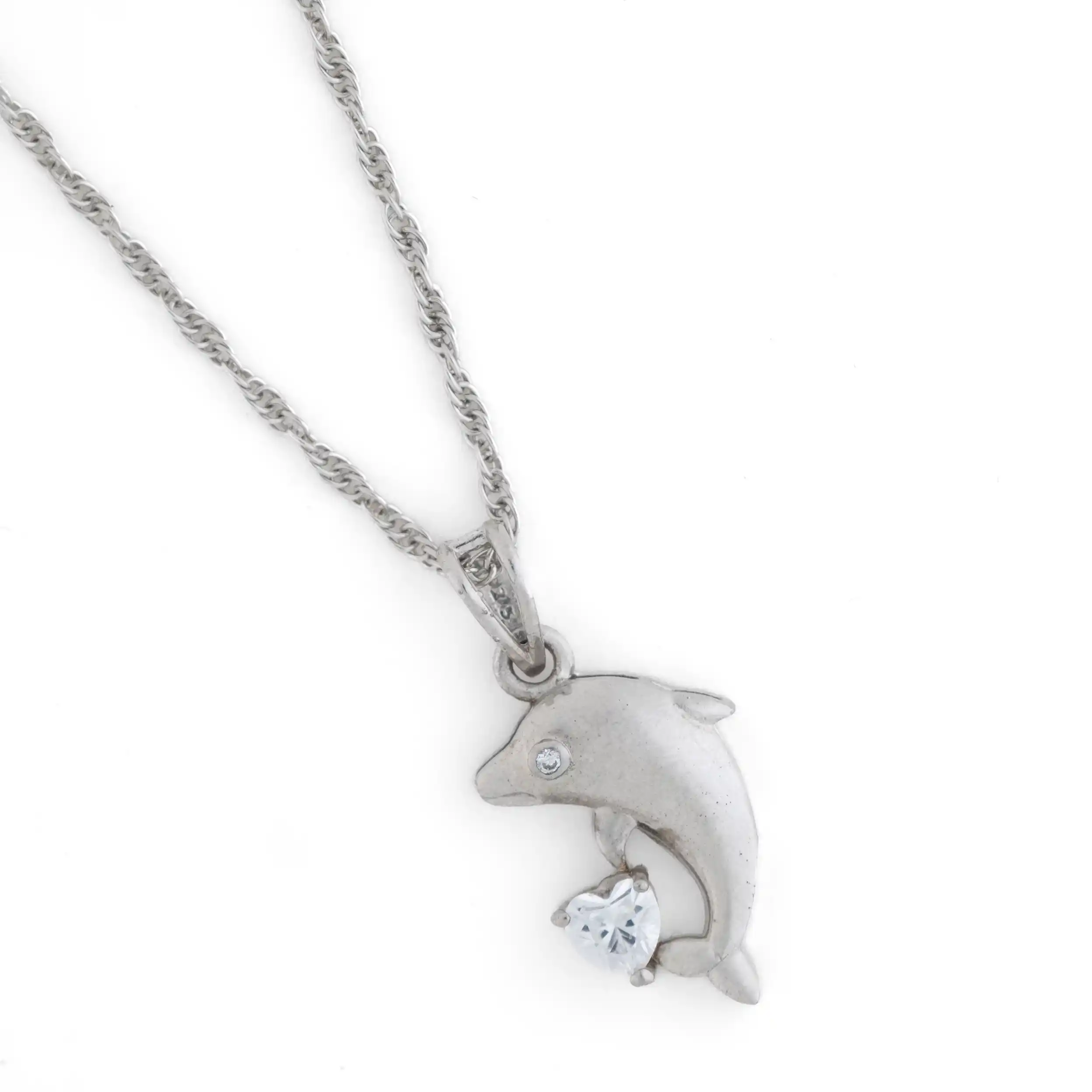 Reegalia Sterling Silver Dolphin Charm Necklace