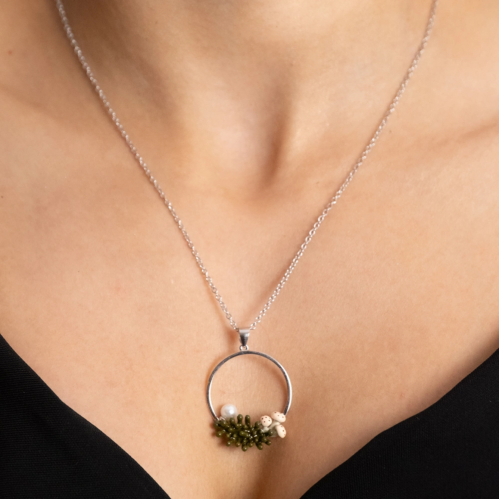 Reegalia Bloom Circle Set – 925 Silver Necklace & Earrings
