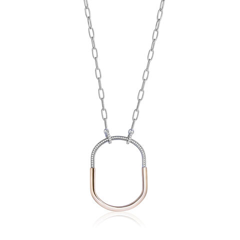 Reegalia Urban Link Oval Pendant Chain in 925 Silver.