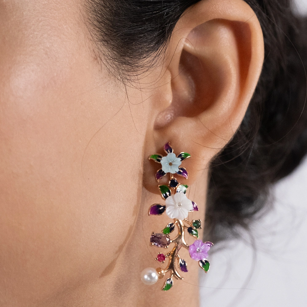 Reegalia Blooming Garden Enamel Necklace Set
