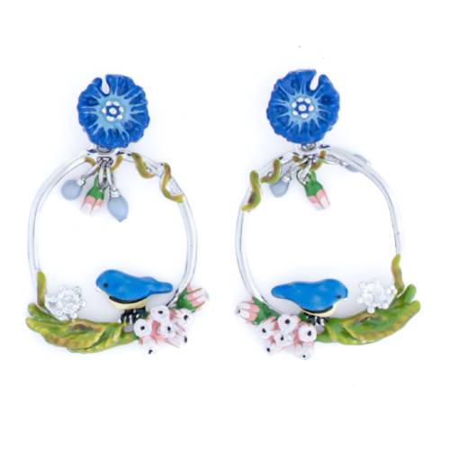 Enchanted Bloom Earrings – 925 Silver Floral Hoops