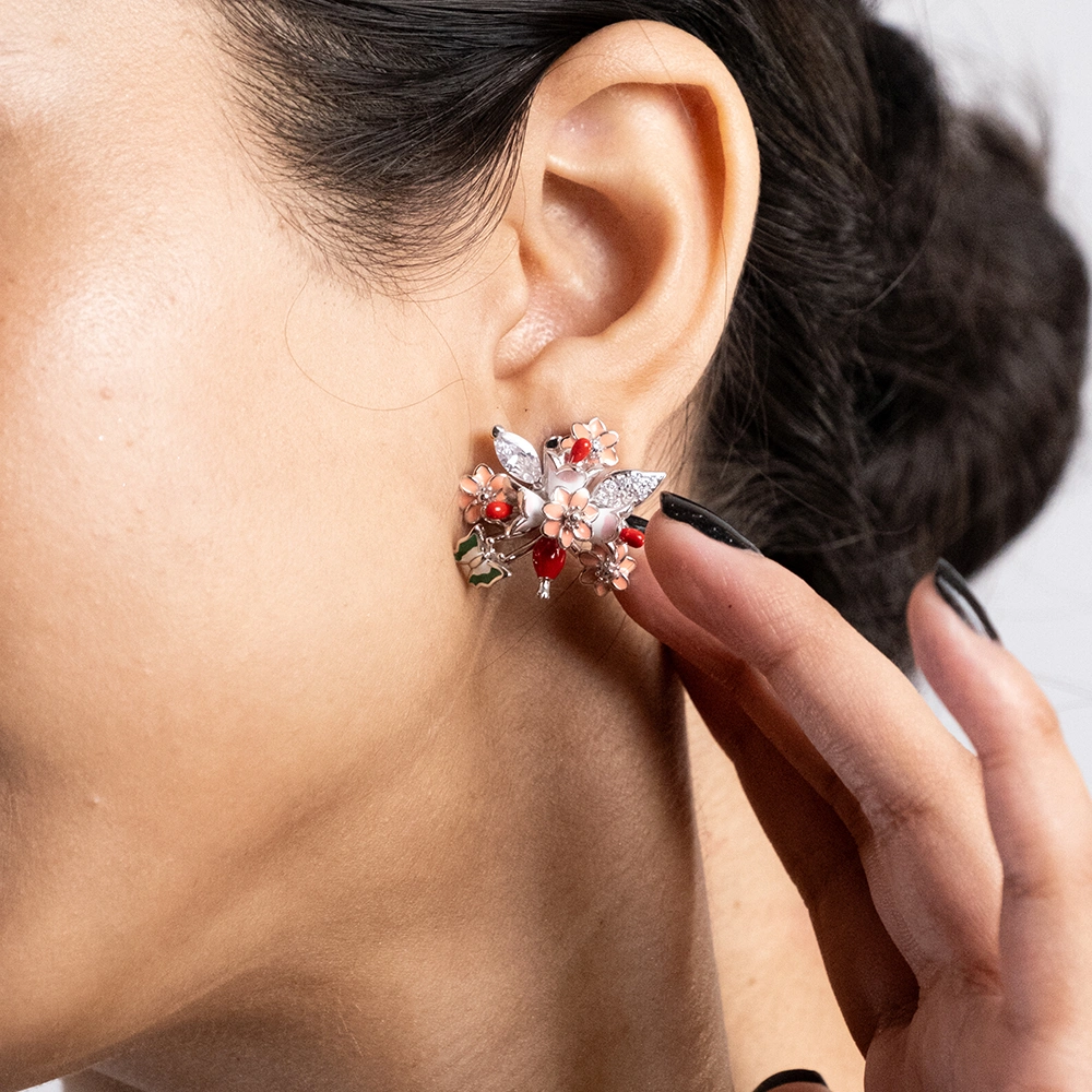 Reegalia Blossom Garden Set – 925 Silver Necklace & Earrings