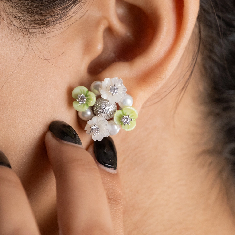 Reegalia Spring Bloom Set – 925 Silver Necklace & Earrings