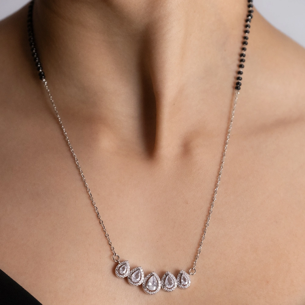 Reegalia Teardrop Elegance Mangalsutra Set – 925 Silver