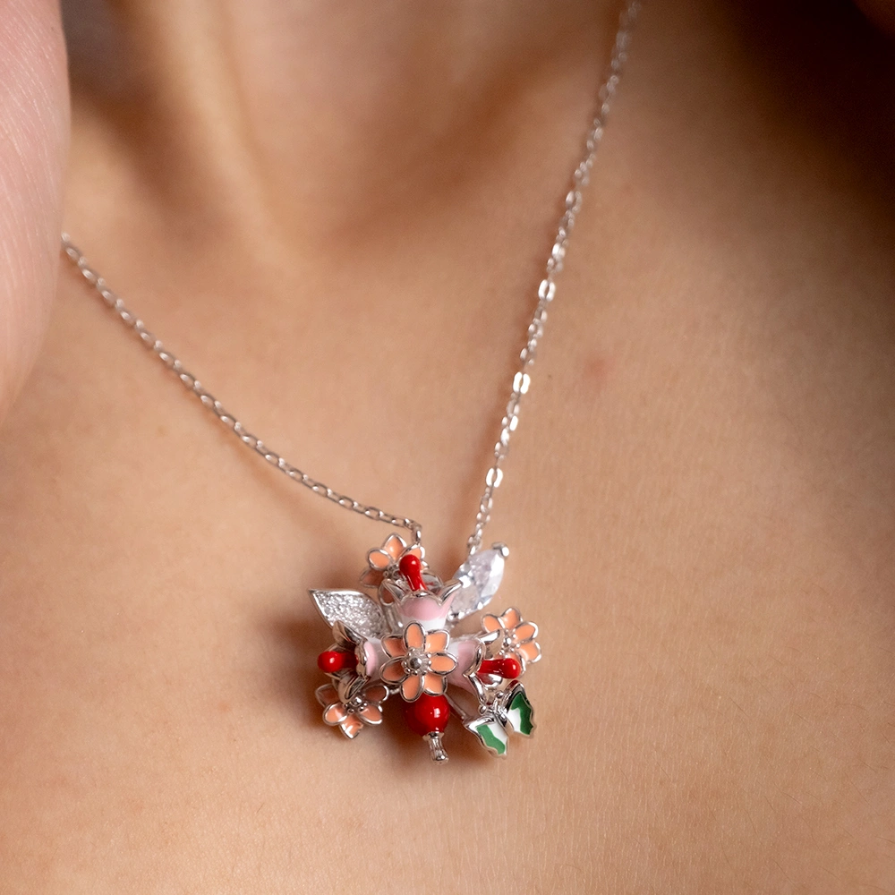 Reegalia Blossom Garden Set – 925 Silver Necklace & Earrings