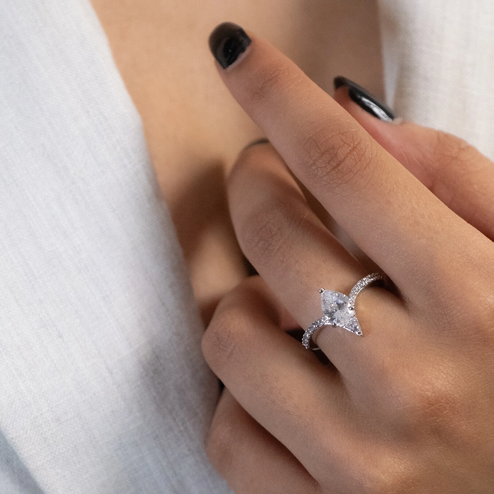 Reegalia Celeste Marquise Ring – 925 Silver with CZ