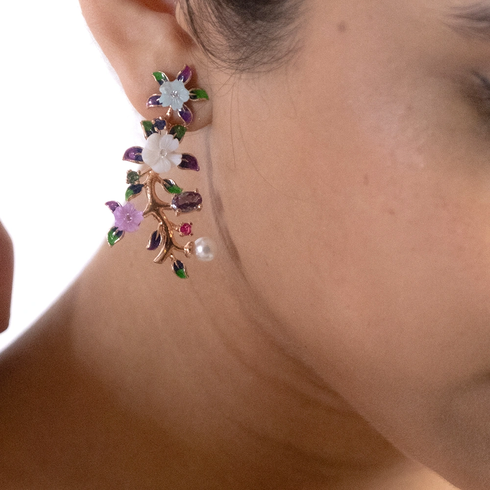 Reegalia Blooming Garden Enamel Necklace Set