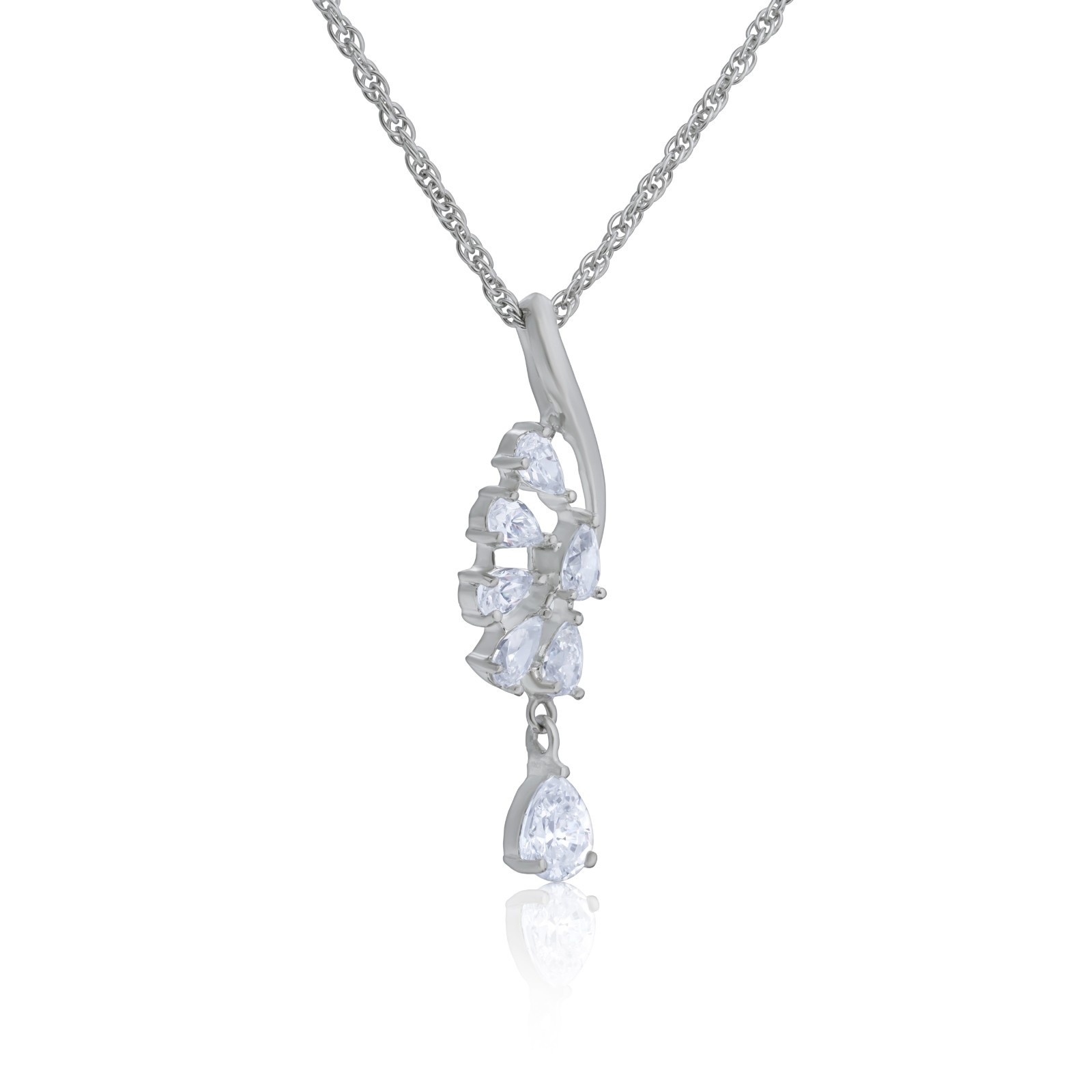 925 Sterling Silver Leaf Drop Pendant Set with Earrings