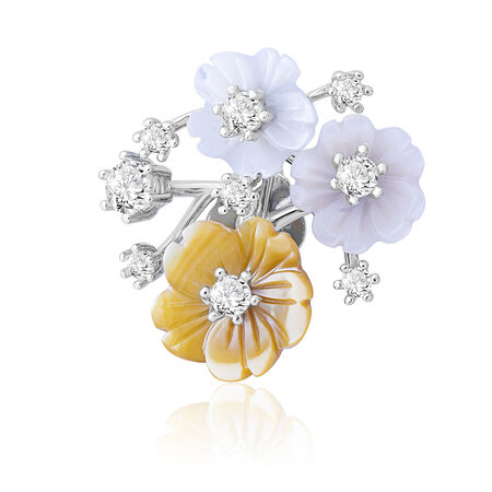 Blooming Charm 925 Silver Floral Jewelry Set.