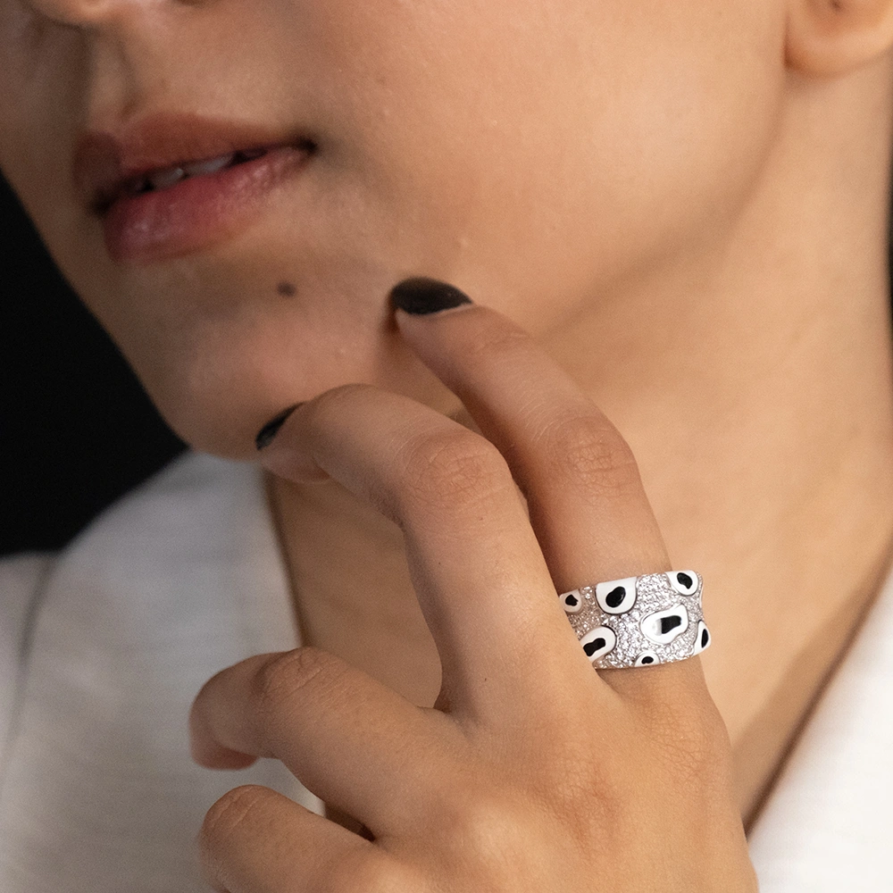 Reegalia Noir Luxe 925 Silver Statement Ring