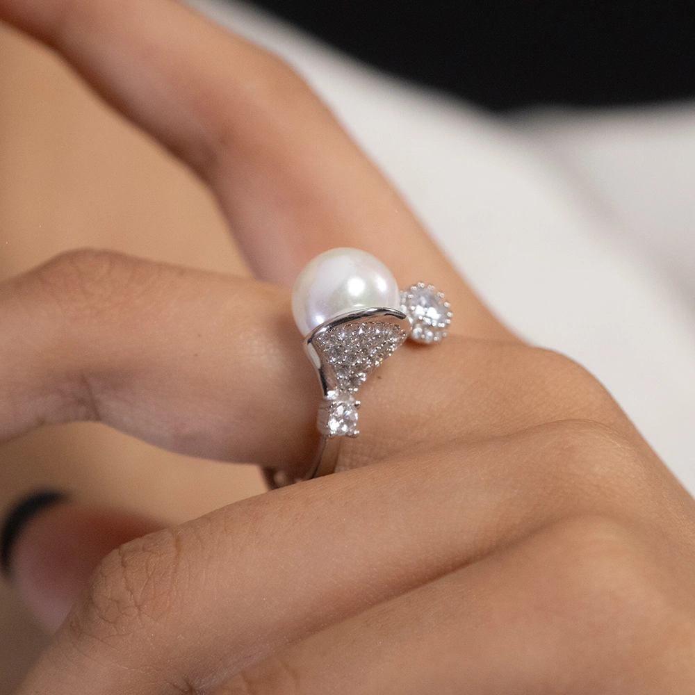 Reegalia Lumière Pearl 925 Silver Adjustable Ring