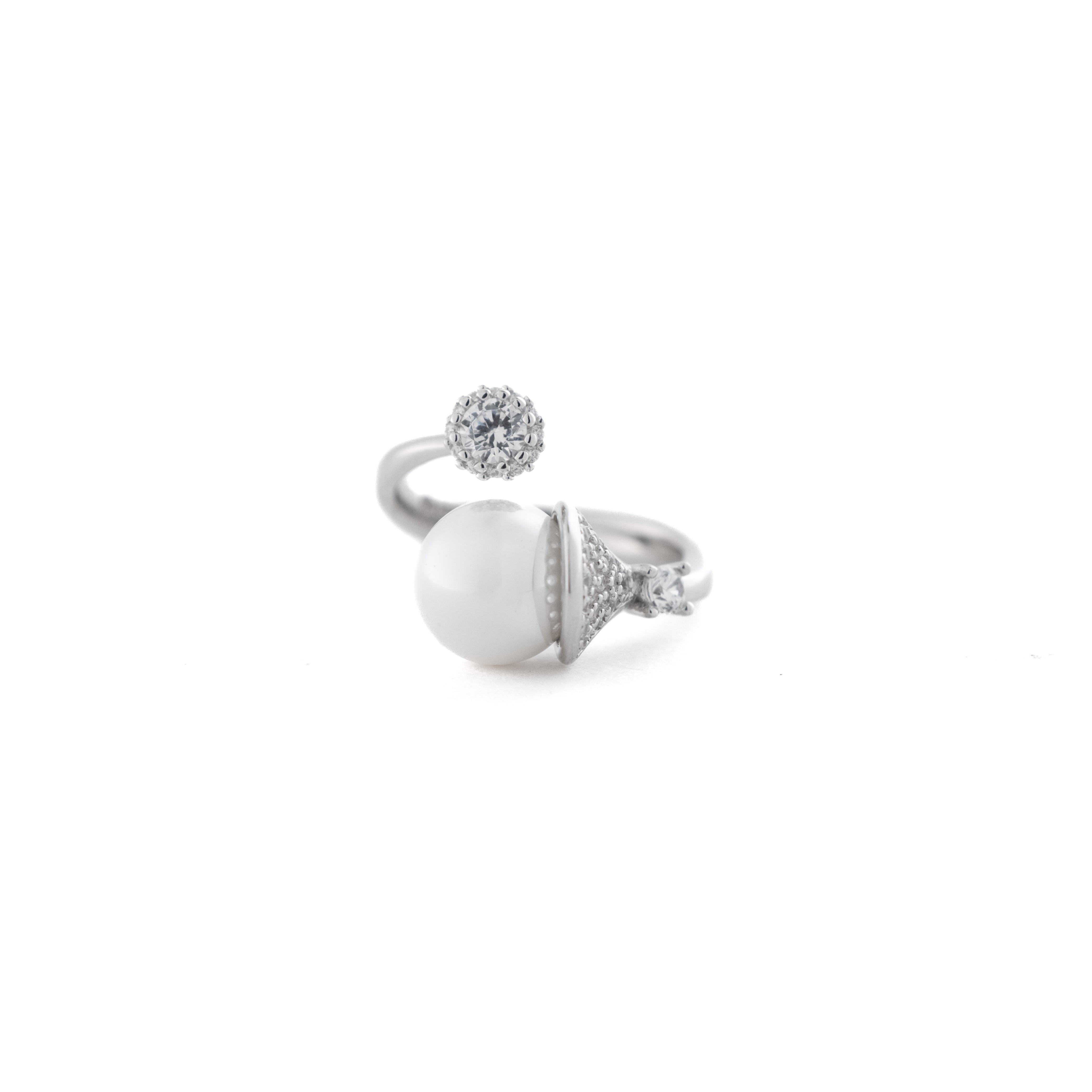 Reegalia Lumière Pearl 925 Silver Adjustable Ring