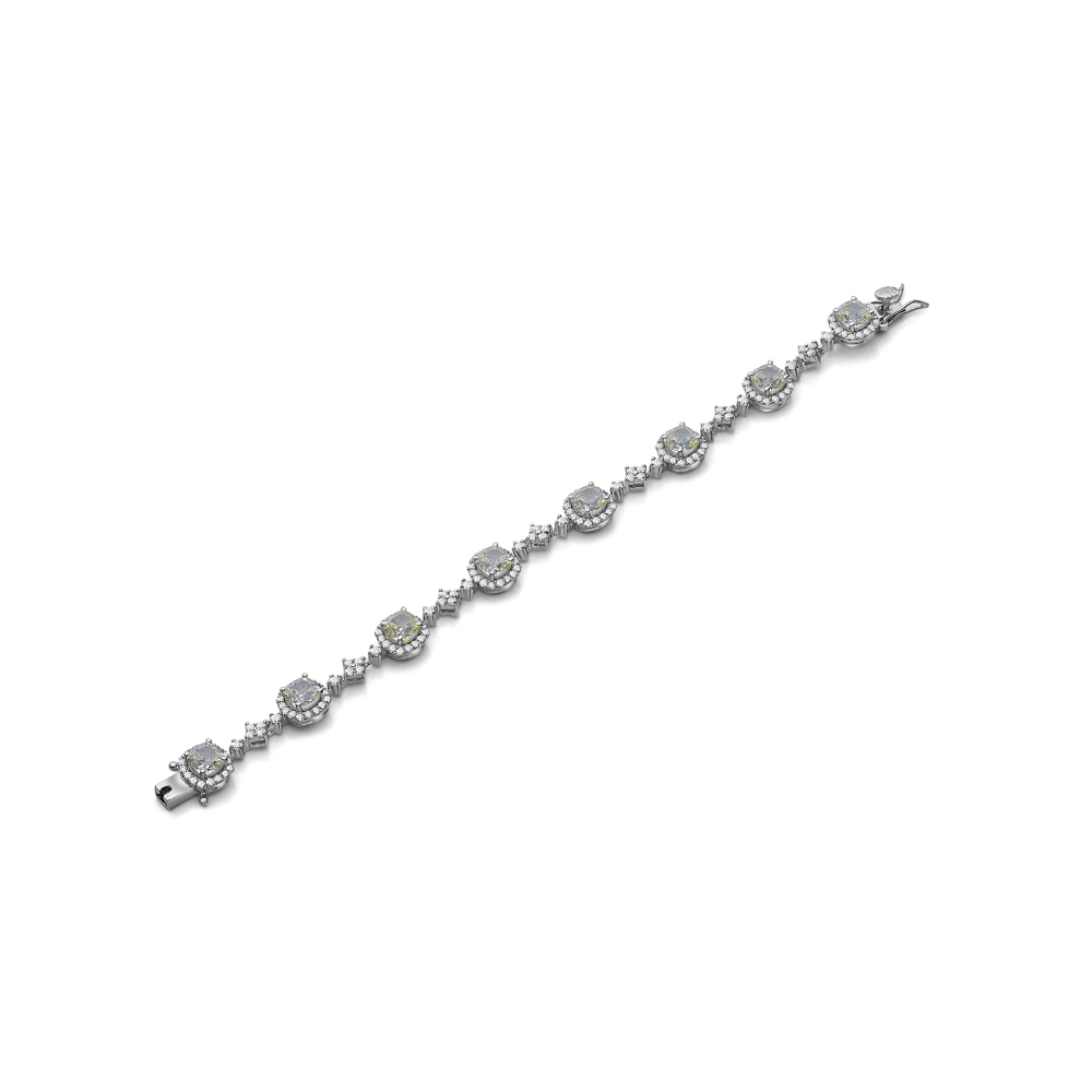Sterling Silver Cushion Sparkle Bracelet