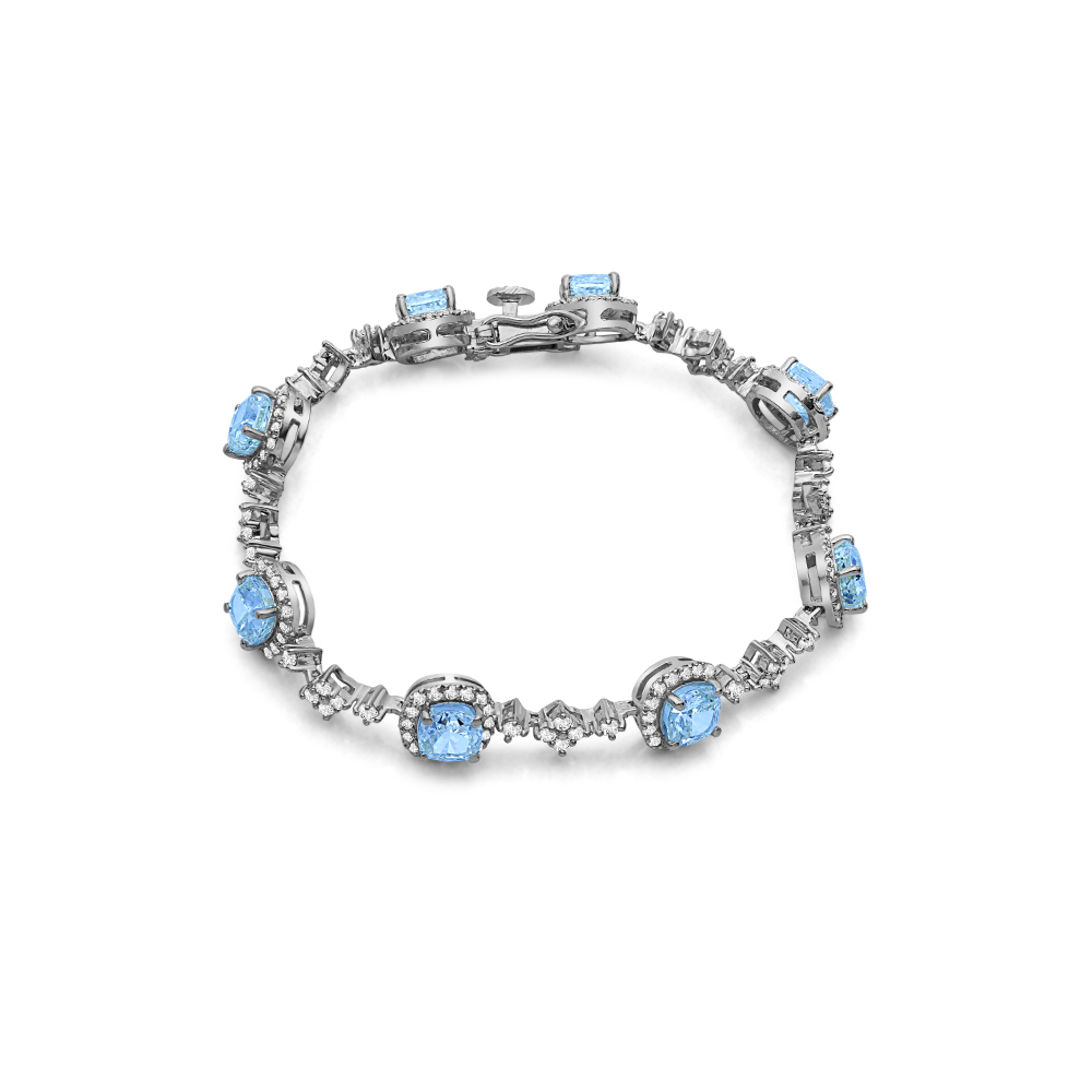 Sterling Silver Ocean Glow Cushion Bracelet